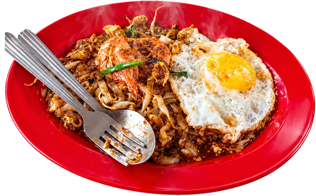 Char Koay Teow AmirBM dengan udang dan telur mata